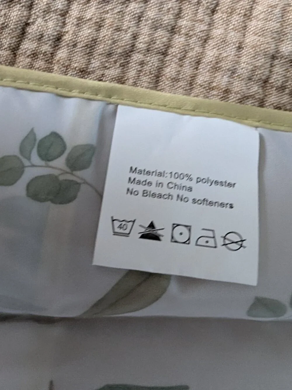 New long-sleeve baby bib / smock bib, green leaf / nature pattern